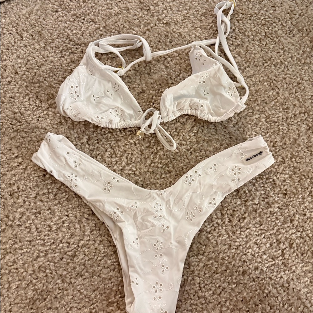 Blackbough White Eyelet Bikini Set